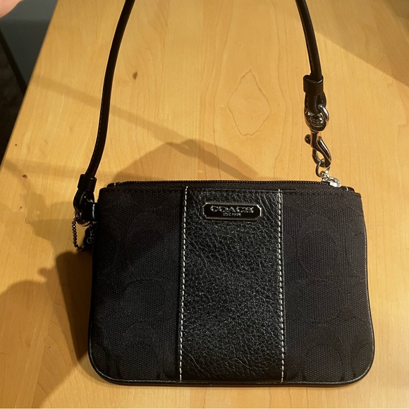 Coach Black Top Zip Wristlet - Picture 8 of 9